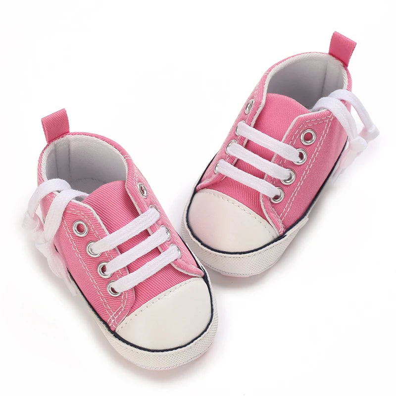 Fashionable Baby Girl Shoes Cute Classic Pink Theme Casual Flat Shoes Soft Sole Comfortable Lightweight Walking Shoes