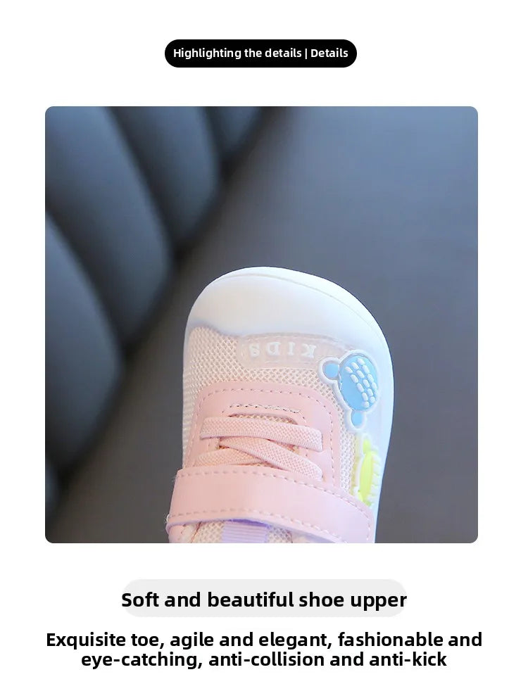 Baby Toddler Shoes Four Seasons Shoes 0 To 3 Years Old Baby Shoes Soft Bottom Non-slip Girls Boys Mesh Breathable Single Shoes