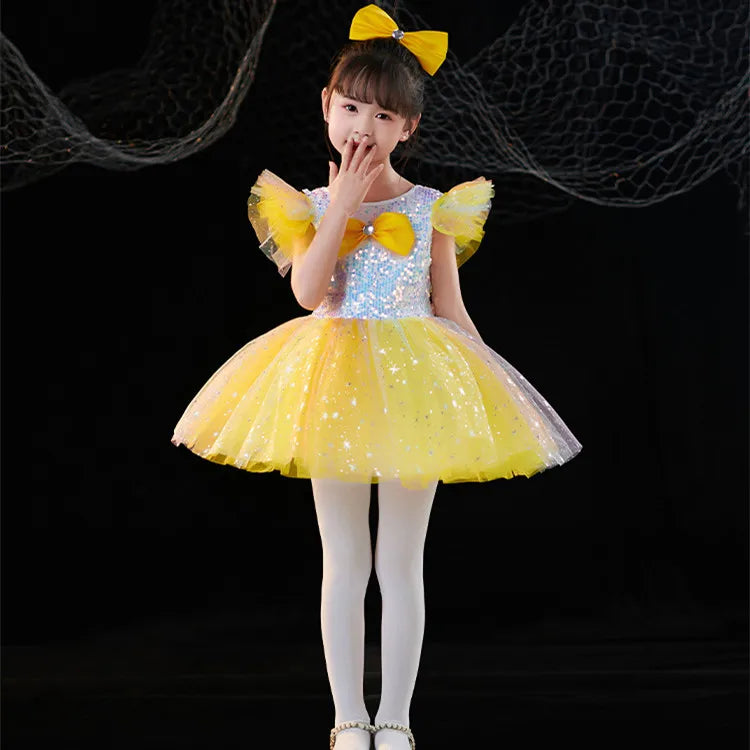 Summer Party Girls Dresses Kids Clothes Vestidos Princess Outfit Girl Dress Tutu Stage Ballet Leotards Dance Costumes Ballerine