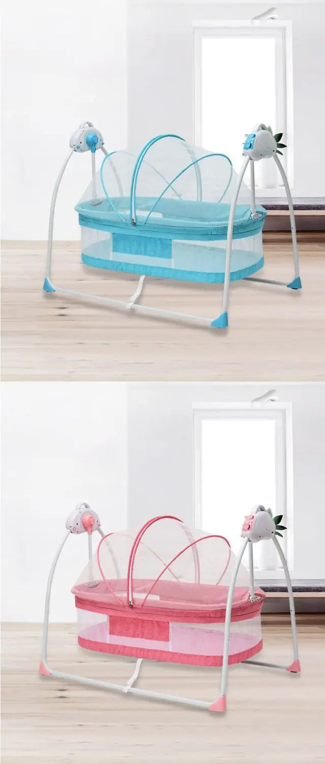 Electric Cradle Bed Multi-Functional Foldable Baby Cradle Newborn Enlarged Sleep Soothing Rocking Bed