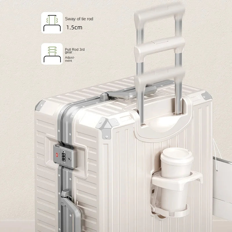 Luggage Unisex 20-inch Carry-On Suitcase 29-inch Large Capacity Aluminum Frame Travel Password Suitcase with Smooth wheels