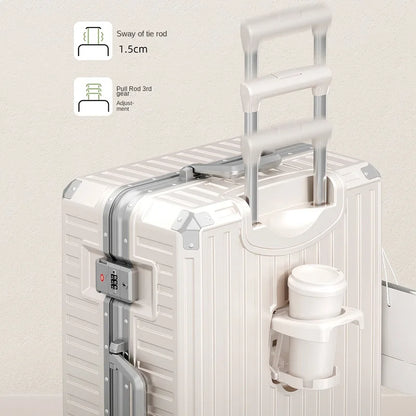 Luggage Unisex 20-inch Carry-On Suitcase 29-inch Large Capacity Aluminum Frame Travel Password Suitcase with Smooth wheels