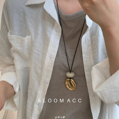 New Irregular Pendant Necklace for Women Exquisite Simple Rope Chain Long Necklace Adjustable Casual Versatile Accessories Gifts