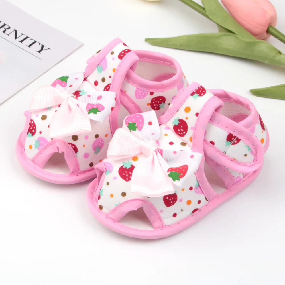 Newborn Infant Baby Girl Princess Bowknot Sandal Sneakers Toddler Soft Crib Walkers Casual Shoes