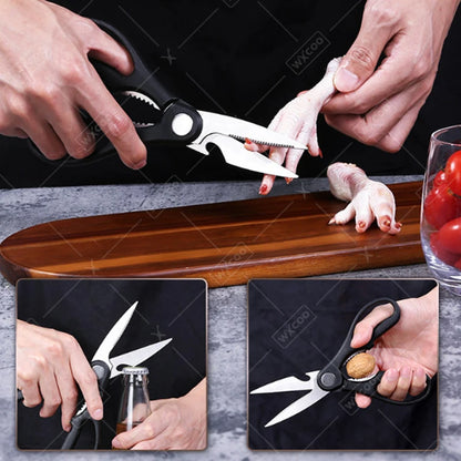 Professional Kitchen Knives Stainless Steel Scissors Fruit Utility Knife Sharpening Rod Sharp Slicing Chef knife Cooking Tools