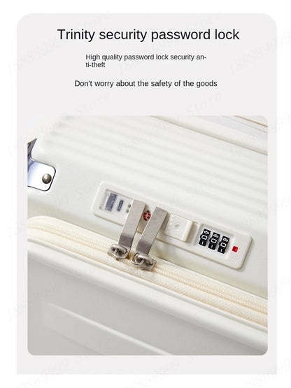 Large Capacity PC Material Suitcase 20/28/32/34-inch Deep-Compartment Travel Luggage with Combination Lock Side-Open Hard Shell