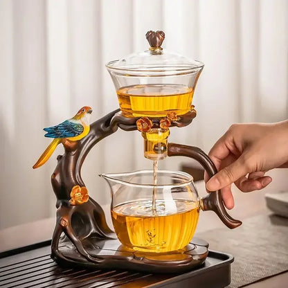 Glass Automatic Tea Set Lazy Tea Maker High End Magnetic Suction Teapot