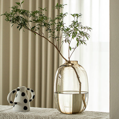 Simple Horse Drunk Wood Vase Potbelly Glass Transparent Aquatic Living Room  Flower Arrangement  Floor Utensils  Fresh Vase