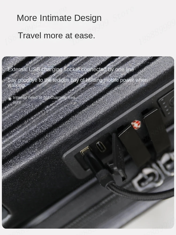 Large Capacity PC Material Suitcase 20/28/32/34-inch Deep-Compartment Travel Luggage with Combination Lock Side-Open Hard Shell