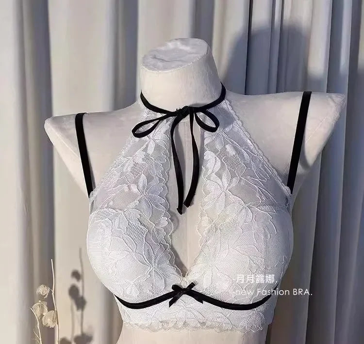 Lace lingerie for women, gathering small breasts, preventing sagging, adjustable, underwire-free, breathable back bra