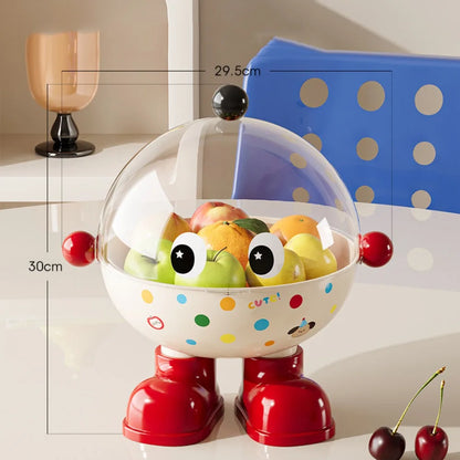 Large Capacity Snack Fruit Plate High Foot Design Thickened Kitchen Dish Rack Cartoon Plastic Tea Table Plate Party Serving