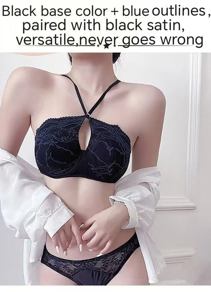 New Sexy Lingerie For Women Thin Large Chest To Show Small Chest Spicy Girl Bra Set Push Up Anti-sagging Bra