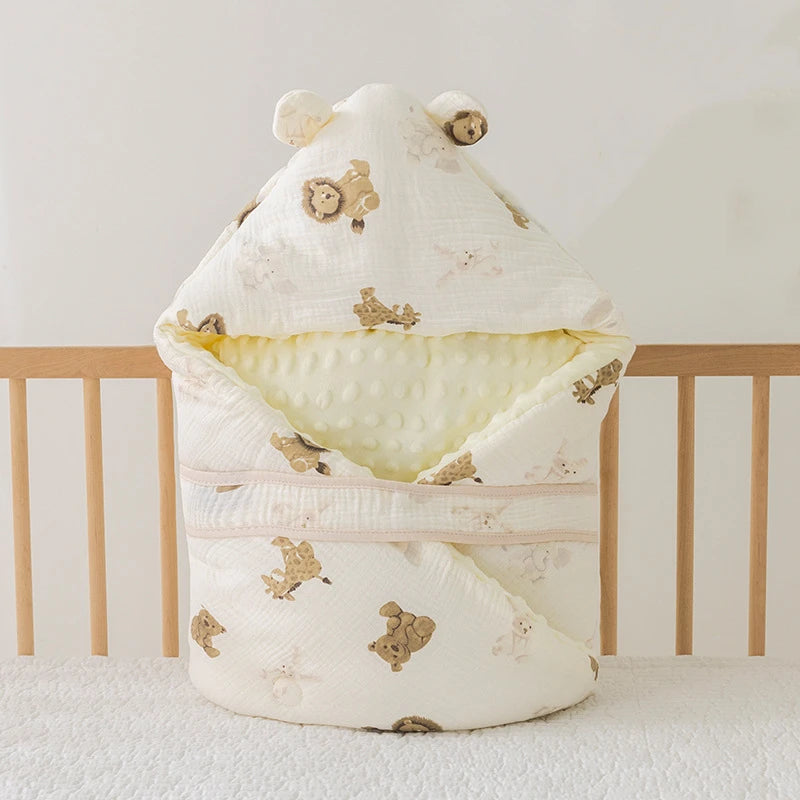 0-6 Months Baby Cotton Blanket Swaddling Wrap Sleepsack Babies Sleeping Bags Newborn Baby Cartoon Swaddle Wrap Envelope 90*90cm