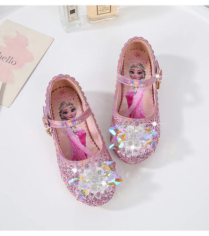 Children's Shoes Ice And Snow Romance Princess Elsa Shoes Girl's Fashion Sandals Crystal Princess Shoes