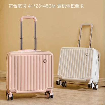 18-Inch Luggage 2025 Fashion Small Luggage Lightweight Travel Trolley Case with Combination Lock