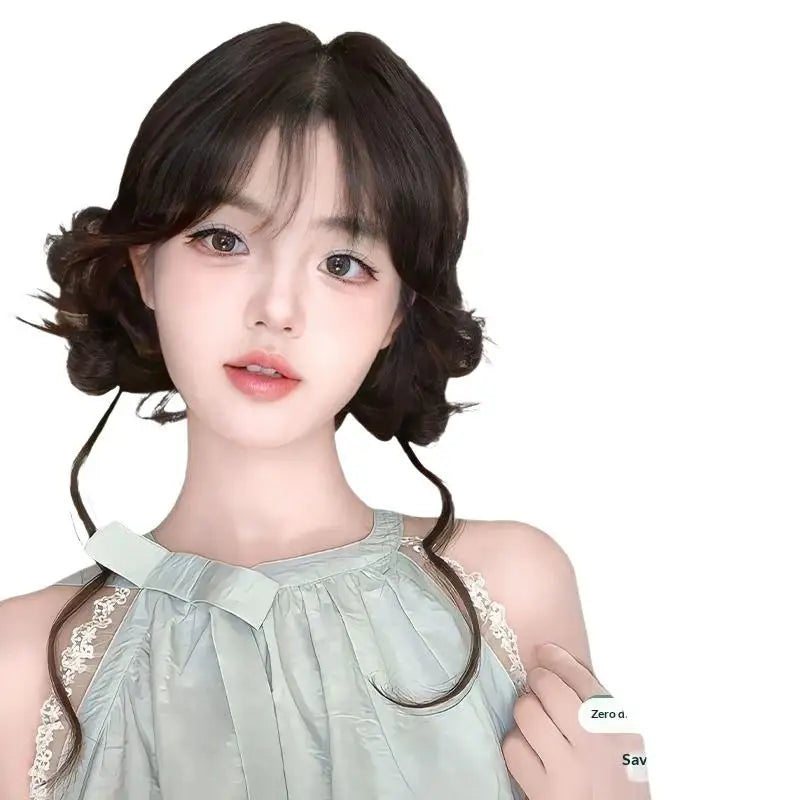 Messy Bun Hair Piece Tousled Updo With Tendrils Hair Bun Extensions Wavy Curly Hair For Women (Available)