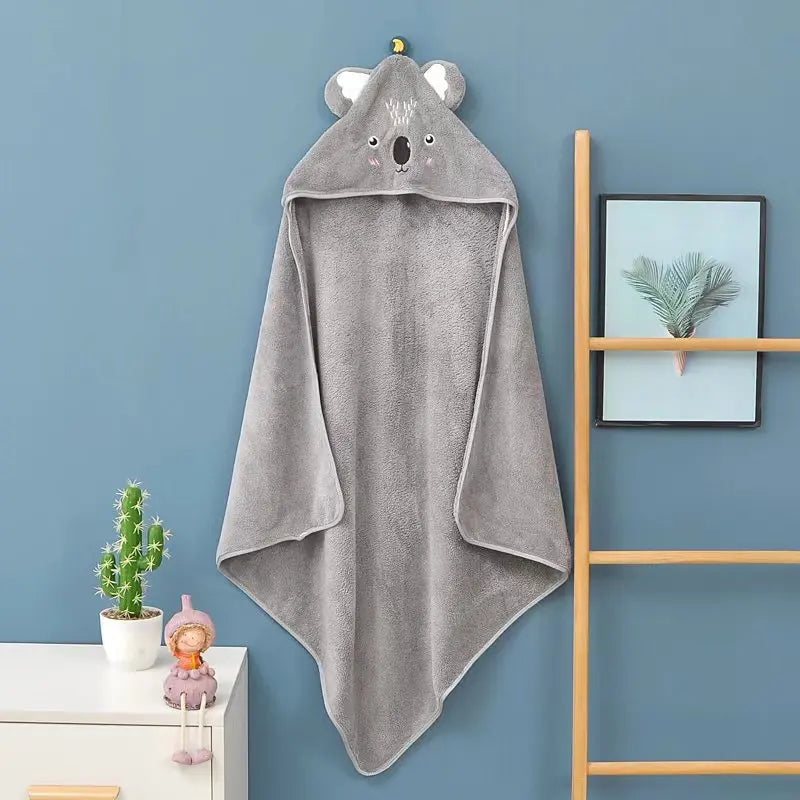 0-3 Years Unisex Baby Bathrobe Flannel Cape Cartoon Boys Girls Hooded Bathrobe Newborn Shower Gift Wrap Swaddling Bath Towel