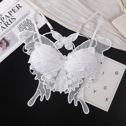 Sexy Butterfly Lace Bras For Women Backless All-in-one Bralette Woman Underwear Female Lingerie Flower Hollow-out Bra Brassiere