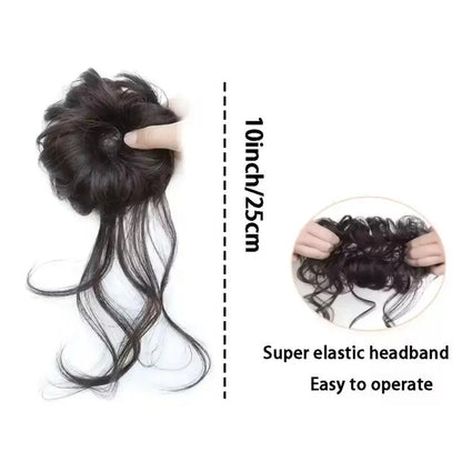 Messy Bun Hair Piece Tousled Updo With Tendrils Hair Bun Extensions Wavy Curly Hair For Women