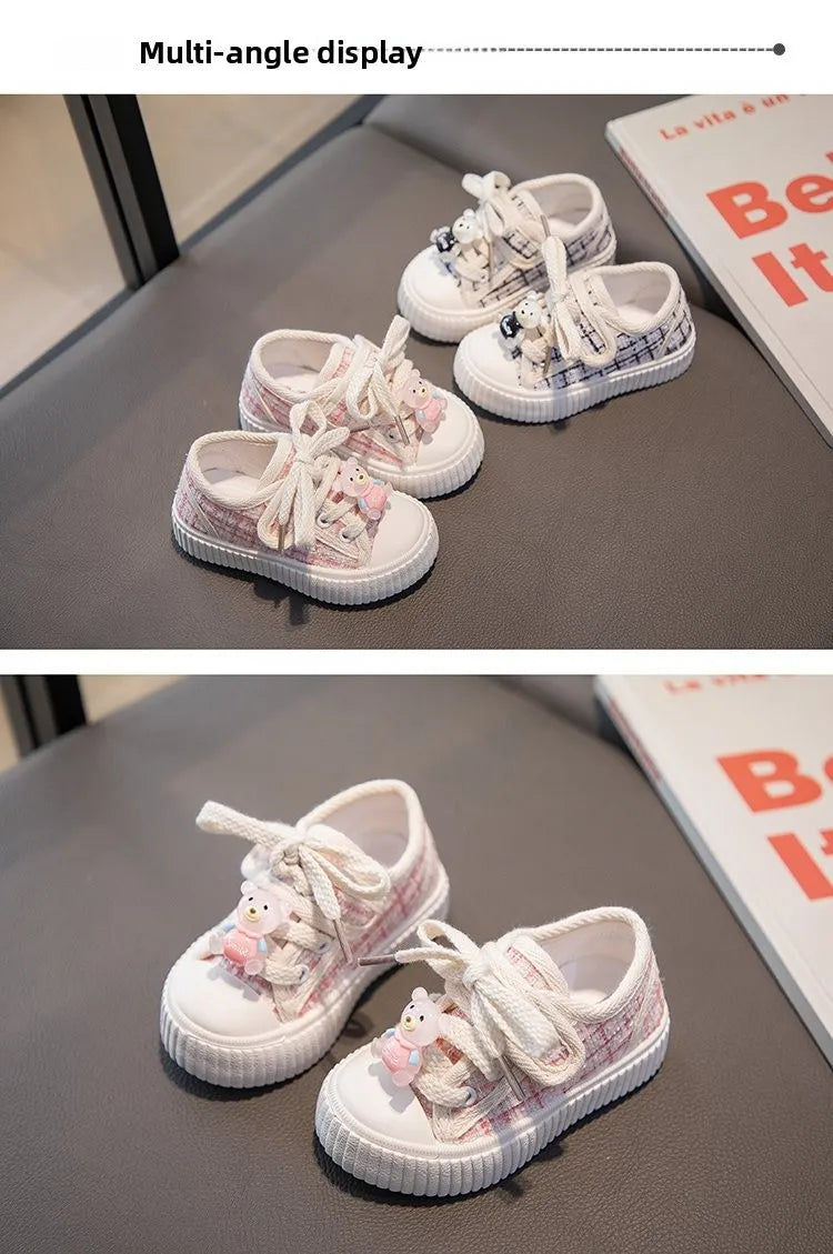 Spring Autumn Fashion Kids Canvas Shoes Casual Sport Boys Girls Sneakers Shoes Soft Rubber Sole Flat Children Canvas Shoes 21-26