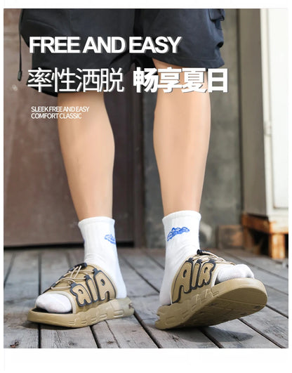 Fashion Luxury Men Slides Designer Platform Men's Cushion Slippers High quality Brand Slides For Man Beach Outdoor Sandals Men