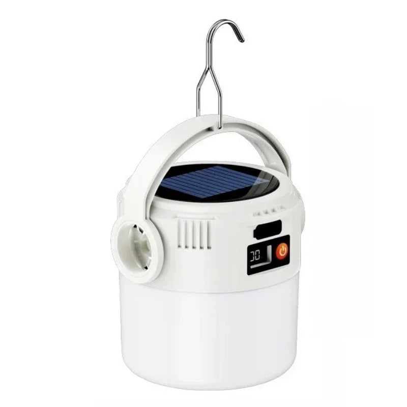 Outdoor Solar Lantern Waterproof Design Dual Light Modes Portable Lightweight Long Runtime Solar Powered Camping Emergency Light