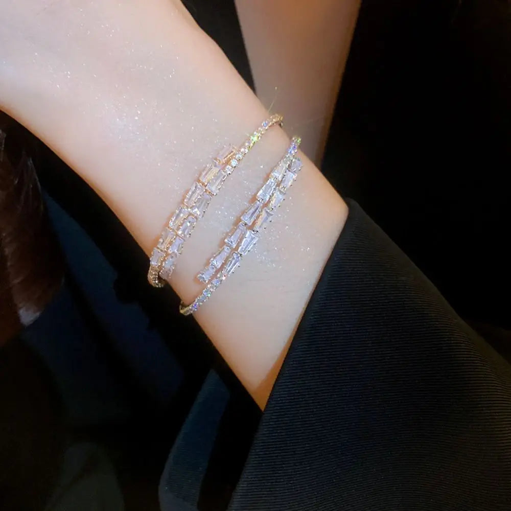 Couple Bangles Decoration Jewelry Accessories Women Gift Simple Pulseras Full Rhinestone Bracelet Women Bracelets Cuff Bangles