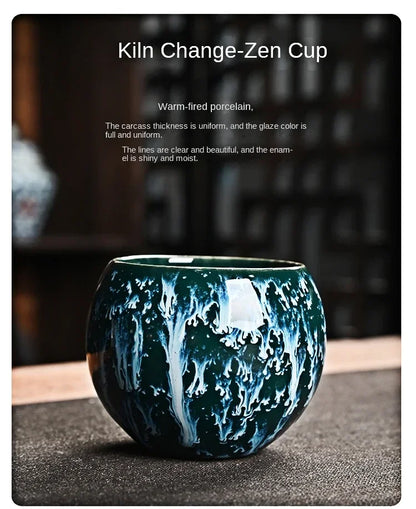 Gift Box & Five Elements Gift Box Kiln Change China Ceramic Tea Cup Porcelain Kung Fu Cups Set Pottery Coffee Mug Tableware Cup