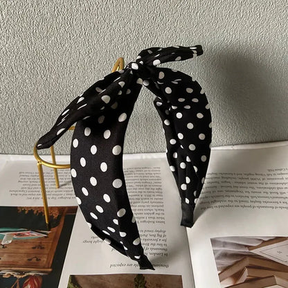Fashion Hair Accessories Trend Women's Wide Headband Bow Knot Cross Sweet Style Polka Dot Hairband Cute Hoop Headwear