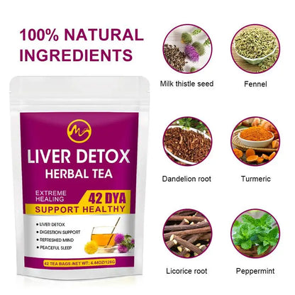 Minch Liver Detox Tea Bags Natural & Organic Unique Herbal Clearing Away Heat Detoxifying- Nourish and Support Your Liver Health