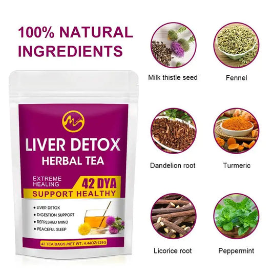 Minch Liver Detox Tea Bags Natural & Organic Unique Herbal Clearing Away Heat Detoxifying- Nourish and Support Your Liver Health