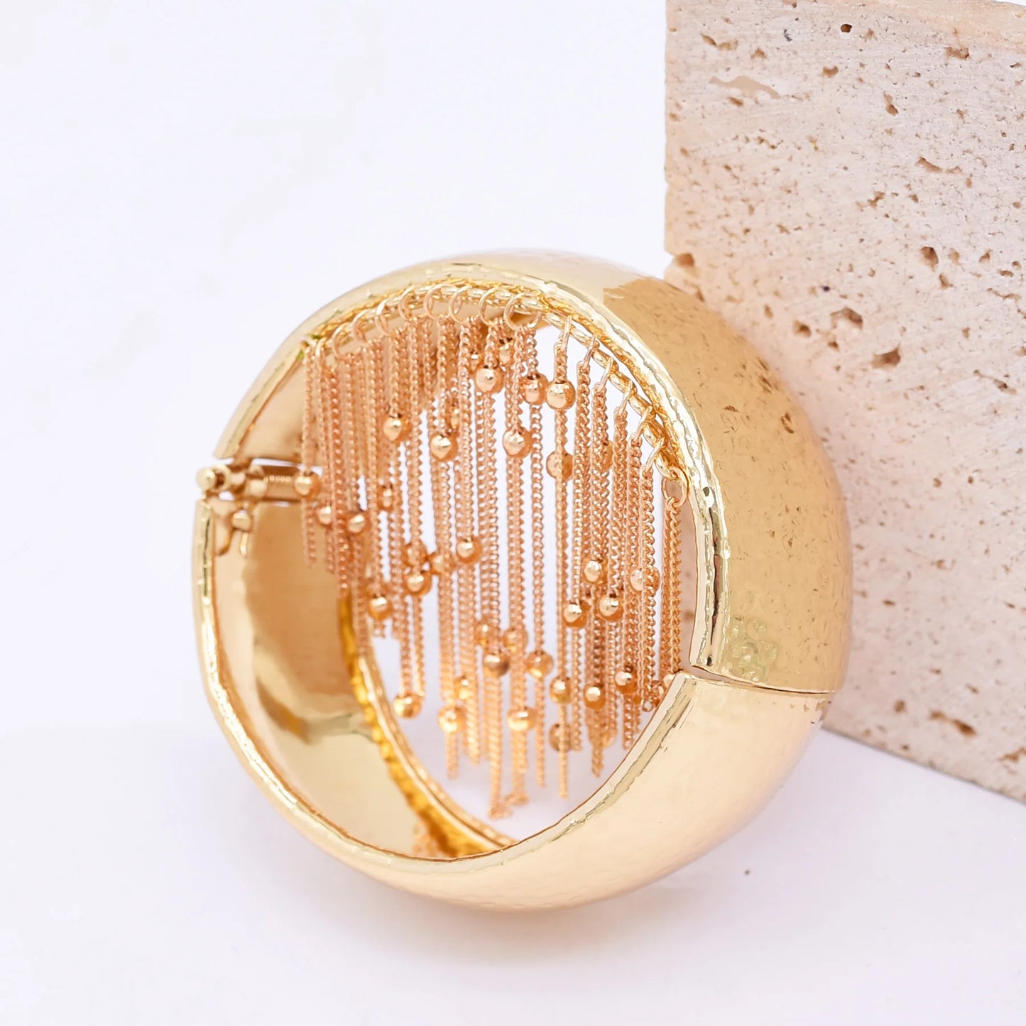 Trendy Simple Bead Chain Tassel Bracelet for Women New Hip Hop Rock Exaggerated Festival Party Wide Bracelet Jewelry Accessories