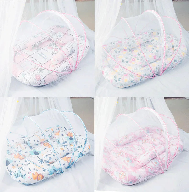 Multi-Function Travel Baby Nest Portable Baby Bed Crib Foldable Babynest Bassinet Infant Sleeping Children's Bed with Mosquito