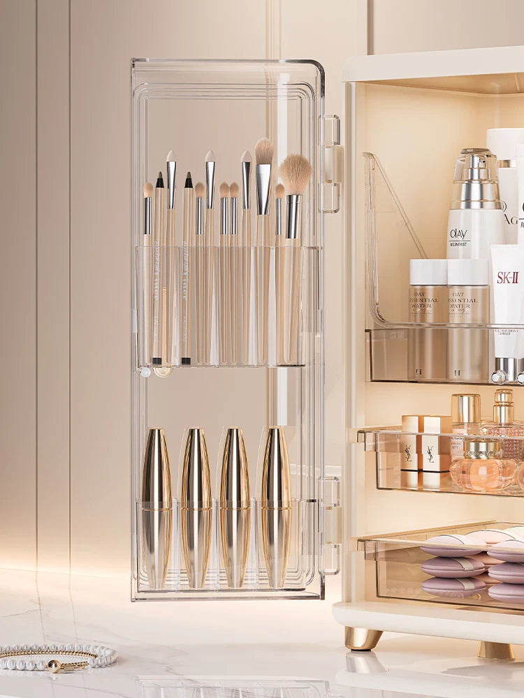 Cosmetics storage box, large-capacity dust-proof desktop, skin care and dressing table, internet-famous light luxury makeup box