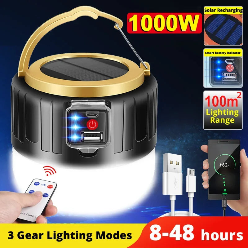 Portable Camping Light Power Bank LED Camping Lanterns Handheld Waterproof Outdoor Tent Light Rechargeable Floodlight Flashlight