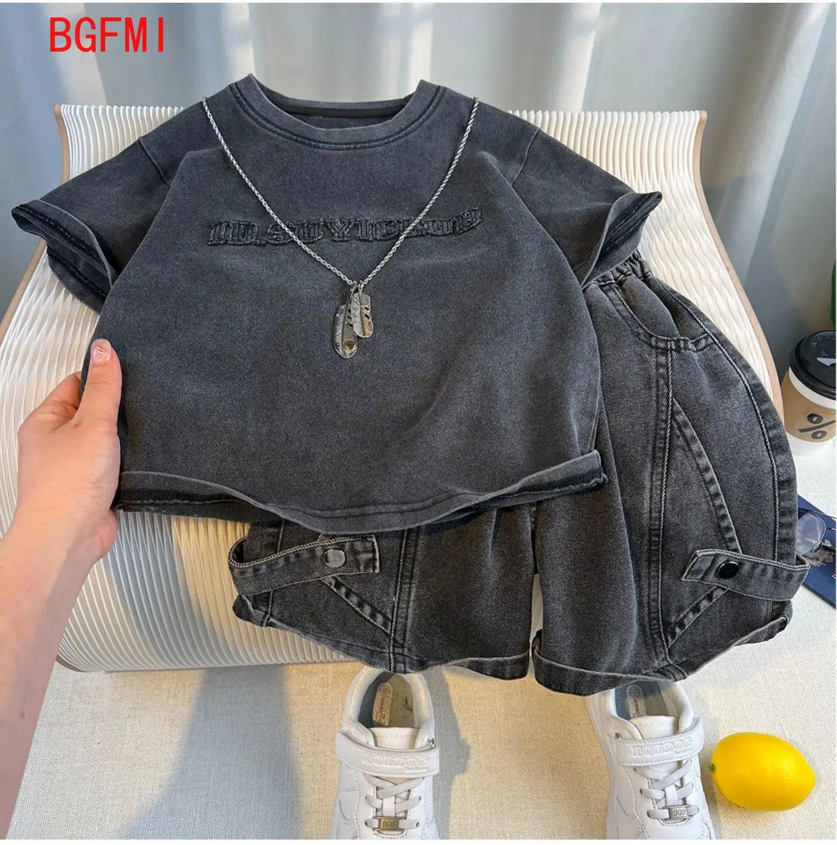Hot Sale Fashion Baby Boy Suit Summer Clothes Short Sleeve T-shirt Short Jeans 2 Piece Set Kids Outfit Children's Costume