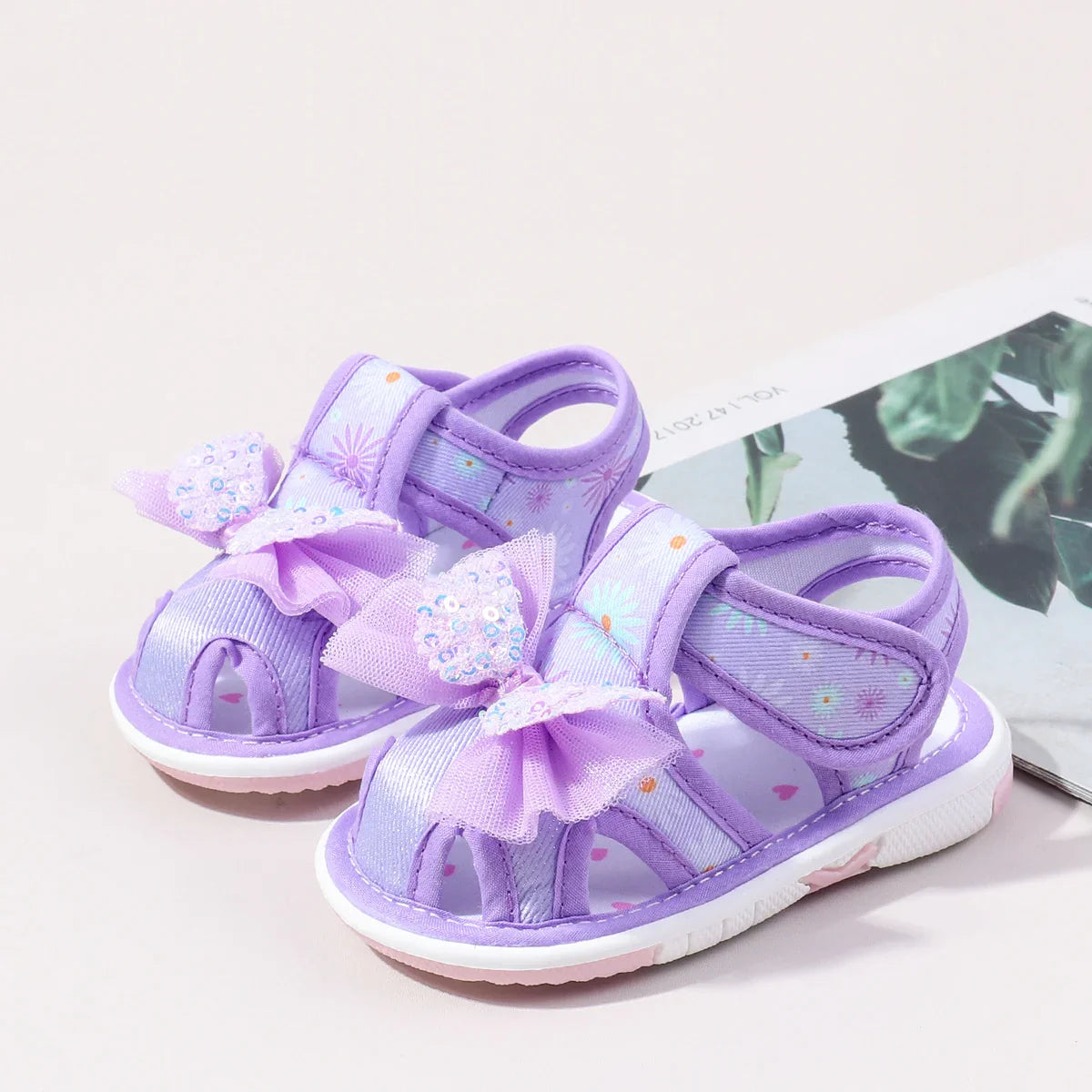 Baby Girls Baby Girls First Walking Indoor Outdoor Toddler Shoes With Squeaky Beautiful Design And Soft TPR Sole