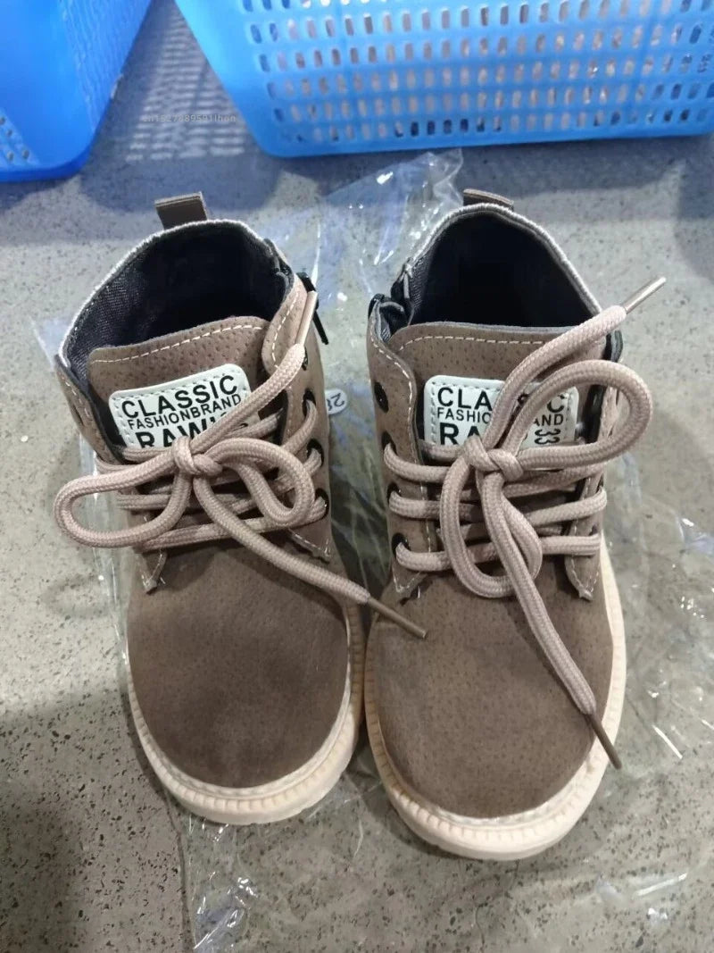 Material Plush Kids Winter Boots Cotton Fabric Spring Autumn Children Shoes Baby Toddler Boys Girls Boots (Available)
