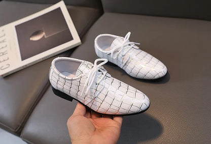 Boys Leather Shoes Kids Flats Causal Children's Wedding Shoes for Toddlers Black Fashion Student Non-slip for School Performance