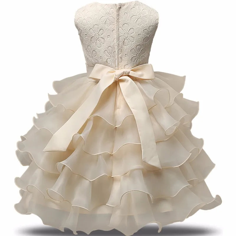 Flower Girl Dress For Wedding Baby Girl 2-8 Years Birthday Outfits Children's Girls First Communion Dresses Girl Kids Party Wear