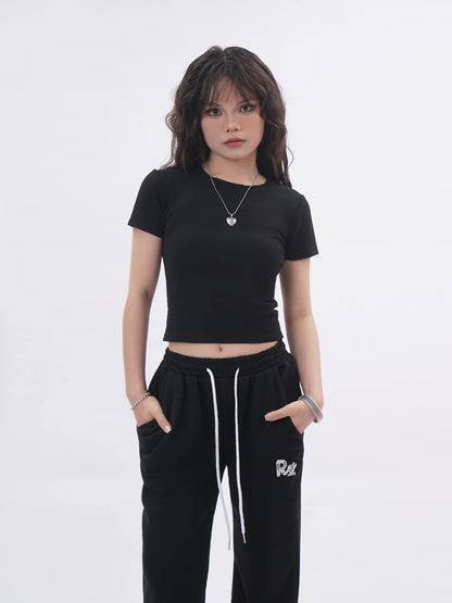 Ele Bal  Embroidery Bla T-irt Sexy Hollow out American Retro Sle ort Sve Street Faion Women's Top