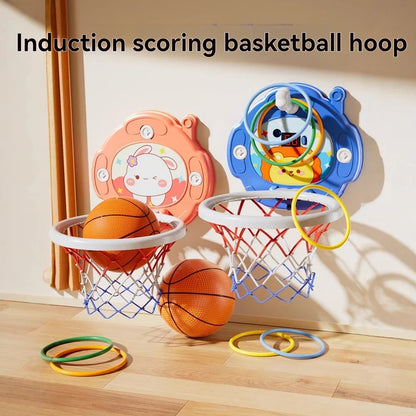New Children's Basketball Frame Indoor Shooting Hanging Baby Basketball Stand 1-5 Year Old Baby Home Ball Toy No Punching
