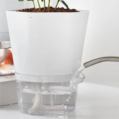 ABHZ-Hydroponic Automatic Water Absorption Succulent Flower Pot Self-Watering Flower Pot Hydroponic Lazy Flower Pot