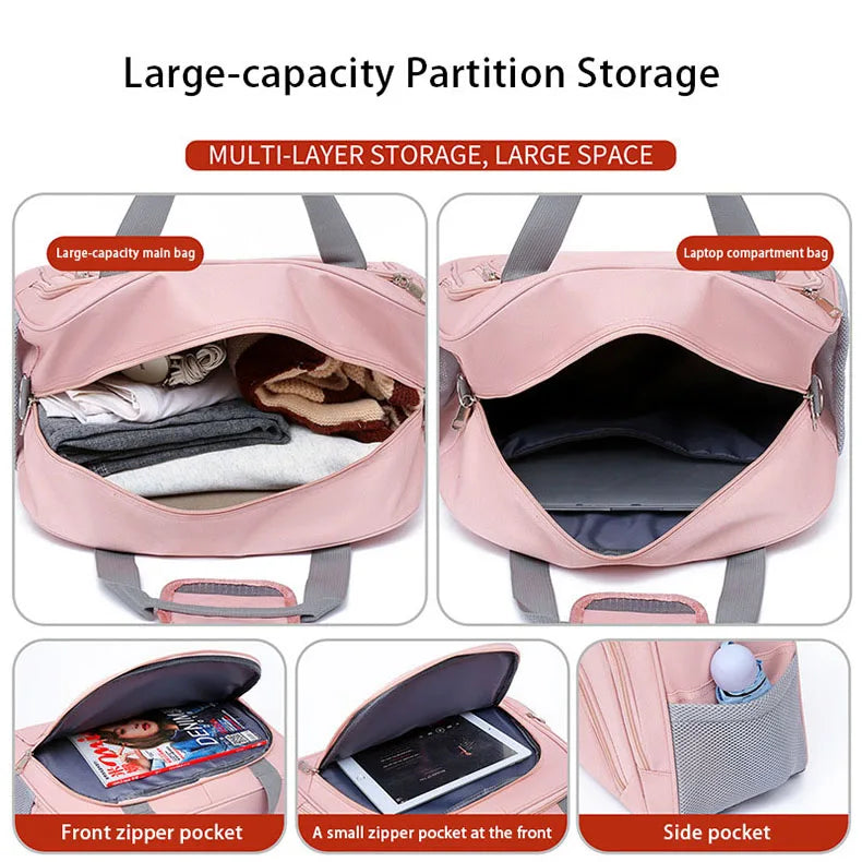 Large-Capacity Travel Bag, Short-Distance Business Trip Tote Bag, Wet and Dry Separation Fitness Bag, Lightweight Waterproof Luggage Bag, Unisex Sports Bag