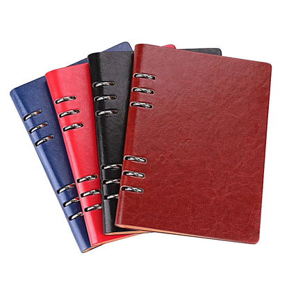 A5 Leather Loose-leaf Refill Notebook Cover Spiral Binder Planner Diary Replacement Cover Office School Supplies