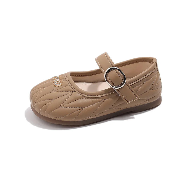 Spring Autumn New Single Shoes Shallow Mouth Bean Shoes Women's Baby Soft Women's Children's Leather Shoes