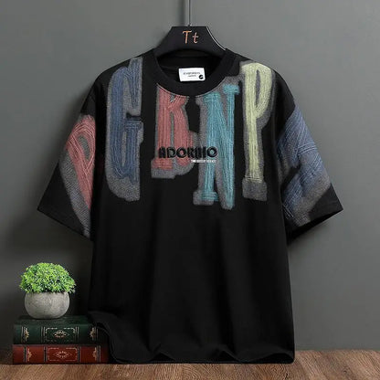 Men's Trend Printing Loose Youth Pullovers Top Summer New Short Sleeve Plus Size Lazy Style T Shirts Fashion Casual Men Clothing (Available)