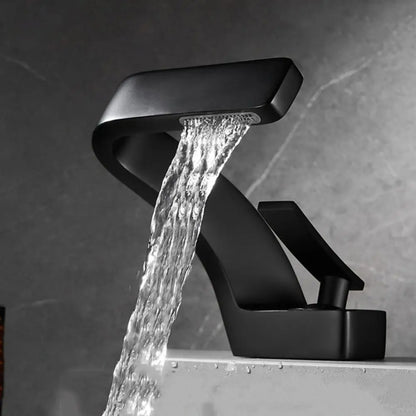 Matte Golden White Basin Faucet Black Chrome Brushed Gold Mixer Tap Hot Cold Water Single Handle Waterfall Tap Bathroom Use