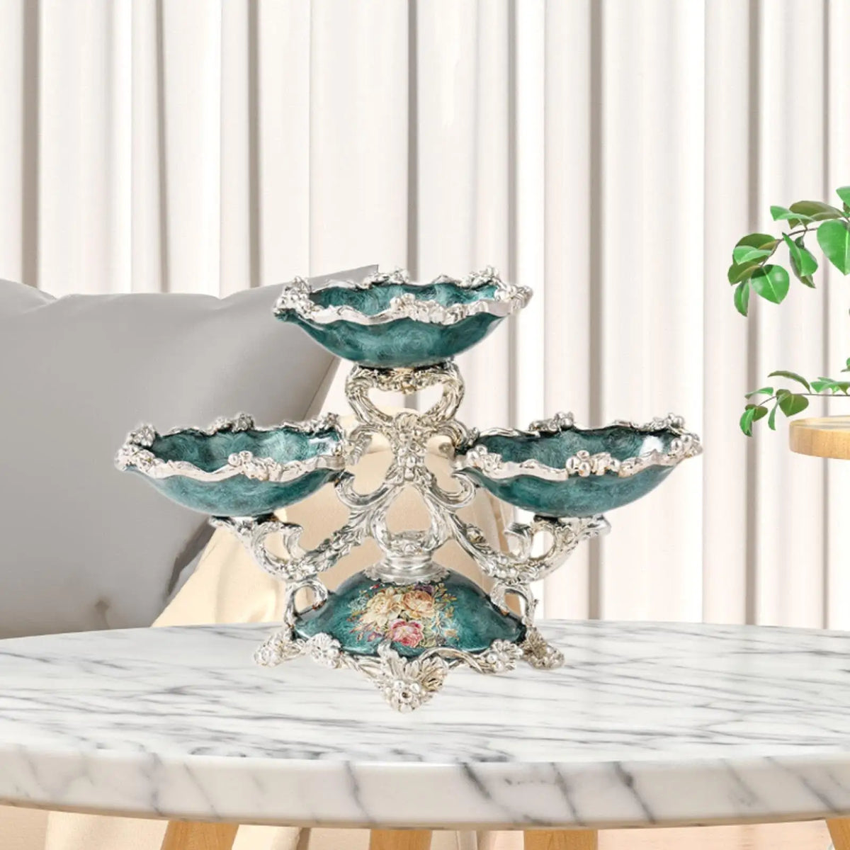 Tiered Fruit Plate European Dessert Plate for Wedding Restaurant Kitchen