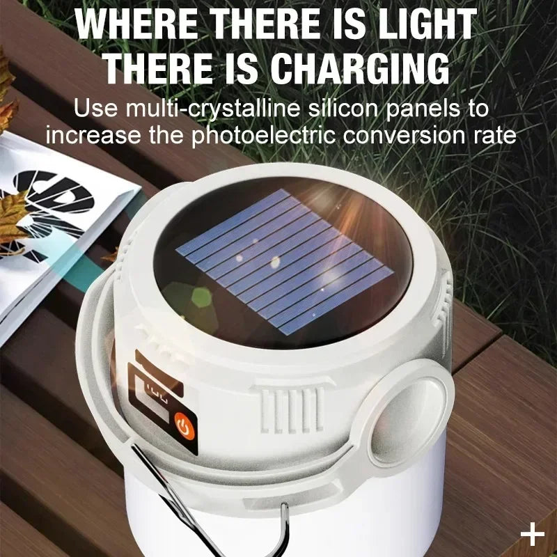 Outdoor Solar Lantern Waterproof Design Dual Light Modes Portable Lightweight Long Runtime Solar Powered Camping Emergency Light (Available)